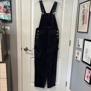J. Crew Black Denim Straight Leg Boyfriend Overalls